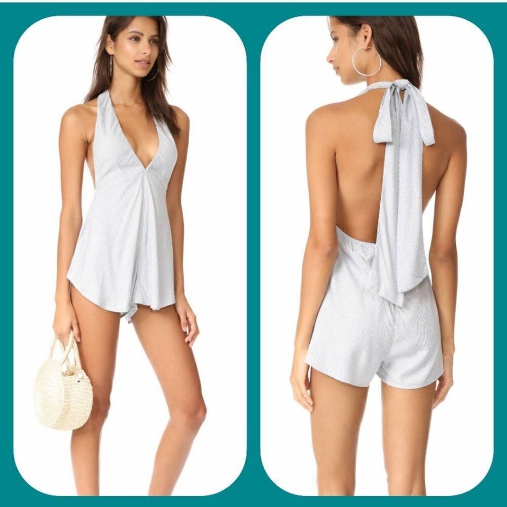 Wildfox Roxbury Halter Striped Romper